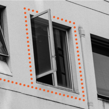 Open window in apartment building: cloud security image